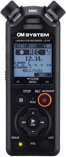 Miniatura 2 de OM SYSTEM Olympus LS-P5 - Grabadora PCM con 3 micrófonos tresmic, Bluetooth, modo de micrófono USB compuesto, sonido de alta resolución, filtro