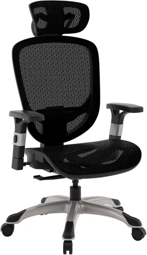 Staples Hyken - Silla de trabajo giratoria ergonómica, silla de oficina ajustable con malla transpirable y soporte lumbar, perfecta para el hogar y