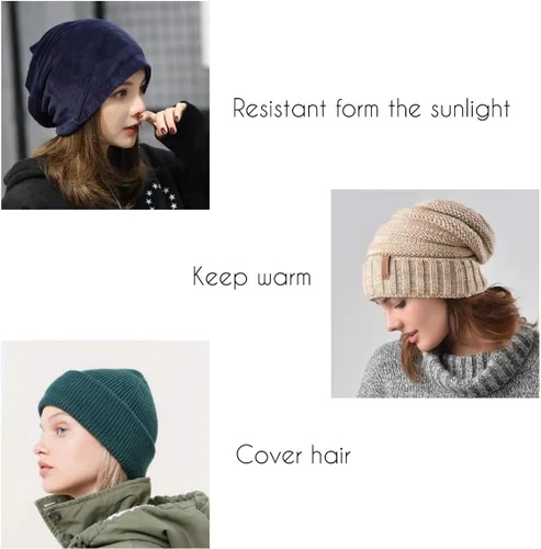 Miniatura 2 de Gorras de algodón de moda de quimioterapia, gorro de punto, bufanda para mujeres