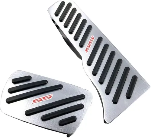 Miniatura 8 de Juego de 2 almohadillas antideslizantes de aleación de aluminio para pedal de freno y acelerador, accesorios de decoración interior para Chevrolet