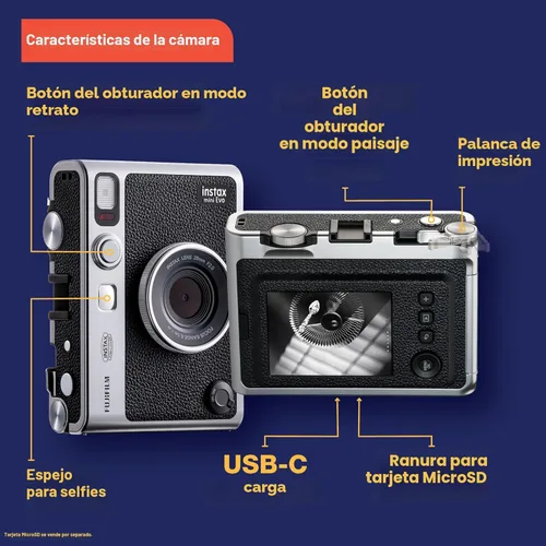 Miniatura 5 de Cámara instantánea Fujifilm Instax Mini EVO - Marrón