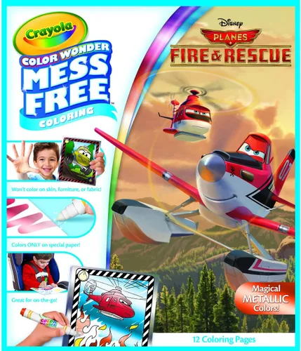 Crayola Planes Fire and Rescue Color Wonder - Recambio de 12 páginas para colorear sin desorden, regalo para niños