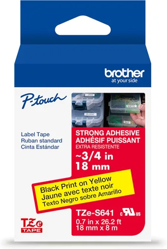 Miniatura 26 de Brother Cinta de etiquetas P-Touch TZe negra con impresión en azul (TZe541), laminada, 3/4 pulgadas x 26.2 pies (0.709 in x 26.2 ft)