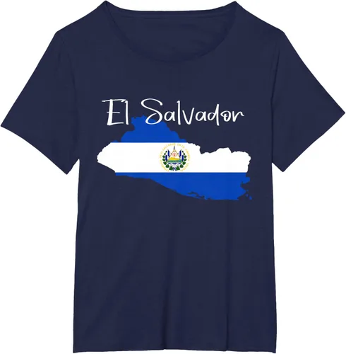 Miniatura 21 de Camiseta con la bandera de El Salvador, mapa de El Salvador, camiseta de Salvador para mujer