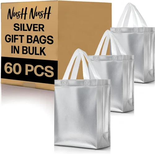 Miniatura 56 de Nush Nush - Bolsas de regalo reutilizables azul aguamarina a granel (azul aguamarina - Tamaño mediano - Juego de 30)