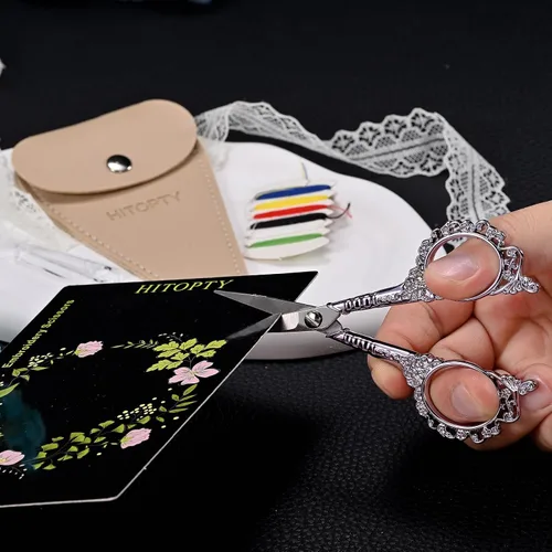 Miniatura 5 de Sewing Embroidery Scissors, 4.5’’ Sharp Crochet Shears with Cover All Purpose Tip Scissor, for Craft, Crochet, Cross Stitch, Needlework, Artwork