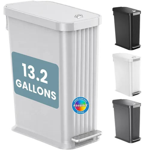 Miniatura 17 de iTouchless Cubo de basura para excrementos de perro de 3 galones/11 litros con tapa y filtro de olor AbsorbX, cubo de basura de acero inoxidable a