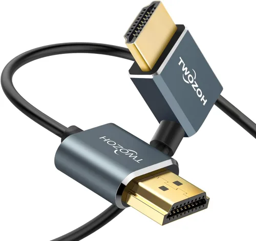 Miniatura 7 de Twozoh Cable HDMI flexible a HDMI en ángulo descendente de 90° 1 pie, cable HDMI ultra delgado y delgado compatible con 3D/4K @60Hz