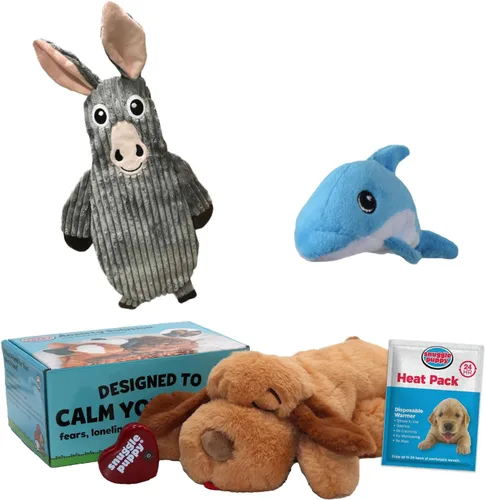 Miniatura 8 de Snuggle Puppy - Juguete original para cachorros con pulso y paquete de calor de sensación real, ayuda calmante para dormir para la ansiedad