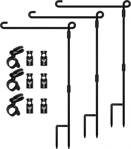 Miniatura 12 de HOOSUN Soporte para Bandera de Jardín, Soporte de Hierro Forjado para Bandera de Patio, Soporte Perfecto para Banderas de Jardín de 12.5x18