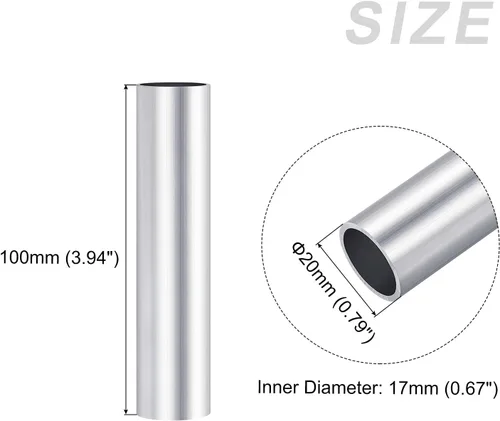 Miniatura 2 de METALLIXITY Tubo de aluminio 6063 (0.787 in de diámetro x 0.669 in de diámetro interior x 3.937 in de largo), tubo redondo de aluminio