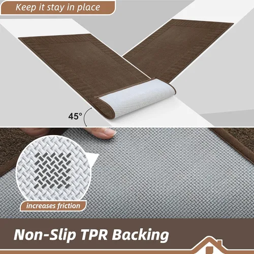 Miniatura 4 de BEQHAUSE Tapetes antideslizantes para puertas principales, lavables y de bajo perfil, para la entrada de la puerta principal, tapetes absorbentes