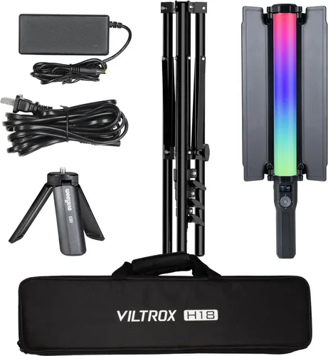 Miniatura 9 de VILTROX Kits de varita de iluminación de video de fotografía de 18 W con soporte de trípode de 79 pulgadas de alto, palo de fotografía, varita