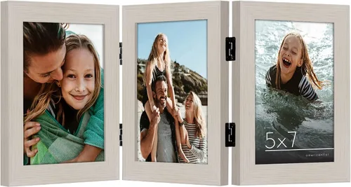 Miniatura 27 de Armazón de fotos con bisagra y frente de vidrio. Fabricado para exhibir dos fotos de 4 x 6 pulgadas, se para de manera vertical en el escritorio