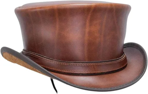 Miniatura 6 de American Hat Makers Hampton - Sombrero de cuero para hombre y mujer, sombrero de ala ancha moldeable