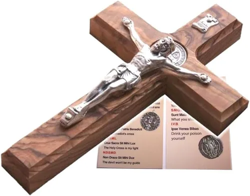 Miniatura 7 de Holy Land Market Crucifijo de mano católico con bolsa y tarjetas (4 pulgadas)