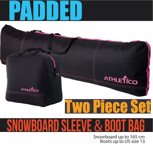 Miniatura 5 de Athletico Combo de dos piezas de bolsa para snowboard y botas Guarda y transporta snowboard de hasta 165 cm y botas hasta la talla 13 Incluye 1