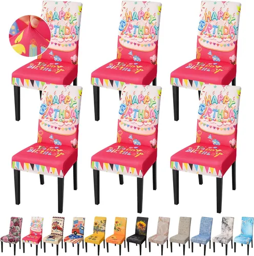 Miniatura 60 de JQinHome Juego de 8 fundas para sillas de comedor, fundas de alta elasticidad extraíbles y lavables, fundas protectoras de asiento para silla