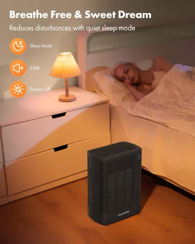 Miniatura 5 de T356 - Purificador de aire negro para el hogar, habitación grande, dormitorio, hasta 1937 pies cuadrados en 1 hora con entrada de aire de doble