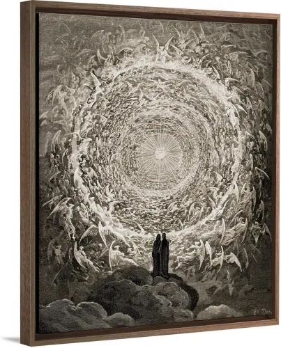 Miniatura 12 de CANVAS ON DEMAND Ilustración para Paradiso por Dante Alighieri Canto, Xxxi, líneas 1 a 3, lienzo enmarcado negro flotante, arte para pared, diseño