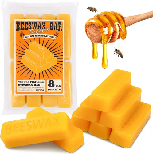 Miniatura 14 de TRINIDa Gránulos de cera de abeja blanca, 5 libras (80 onzas), pellets de cera de abejas orgánicas para velas de bricolaje, cera de abeja para hacer