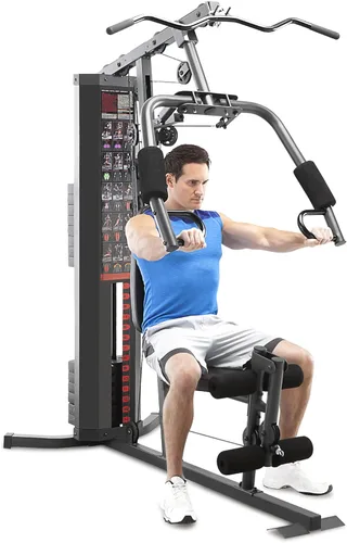 Marcy MWM-990 - Estación de gimnasio en casa multifuncional de 150 libras para entrenamiento de cuerpo completo Negro