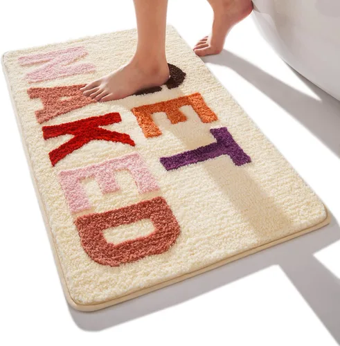 QJHOMO Get Naked Bath Mat Alfombras Lindas de Baño Lindas Alfombras de Baño Graciosas Antideslizantes Decoración de Bañera Antideslizante Alfombra