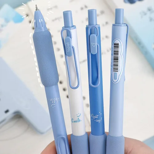 Miniatura 6 de MOZXIRZ 4 unidades de bolígrafos de gel con tinta retráctiles, bonitos bolígrafos de 0,5 mm de punta de bola, suministros de oficina y escuela
