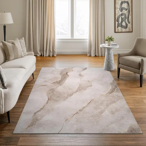 Miniatura 56 de Bloom Rugs Caria Alfombra Lavable Antideslizante de 7 pies - Azul/Carbón Alfombra Tradicional para Entrada, Pasillo, Baño y Cocina - Tamaño Exacto