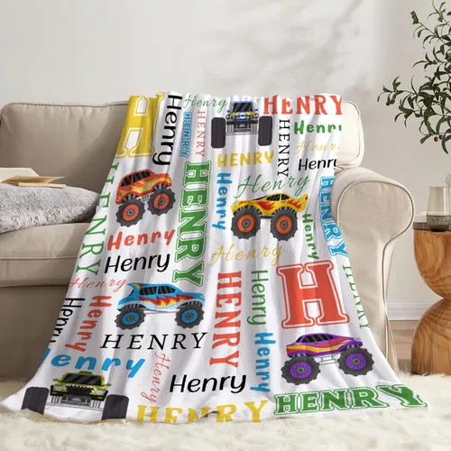 Miniatura 33 de Manta de bebé con texto en inglés «Just A Boy Who Loves Trucks» para niños y niñas, manta súper suave para envolver al recién nacido, acogedora