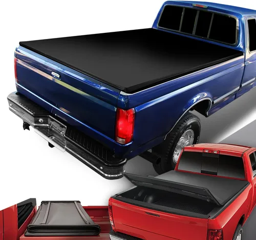 Miniatura 8 de DNA MOTORING Nueva actualización de cubierta para caja de camioneta rígida, de tres pliegues, compatible con plataforma de 6.5 pies, de modelos
