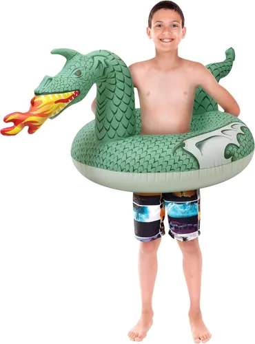 GoFloats Balsas inflables de tubo para fiesta de dragón: elige entre dragón de fuego y dragón de hielo, flotadores de piscina
