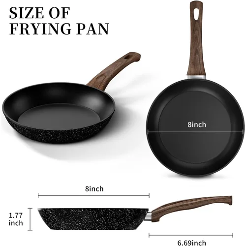 Miniatura 2 de Innerwell Sartén antiadherente, sartén antiadherente para huevos, no tóxica, sartenes pequeñas para tortillas, compatible con inducción, sartenes