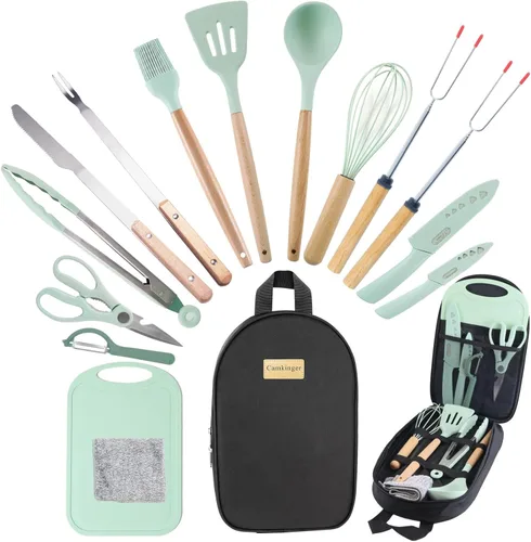 Miniatura 13 de Camping Accessories Kitchen Cooking Utensils Set - Portable Outdoor Camp Cookware Set, Silicone Camper Essentials Gear Must Have Supplies for Travel