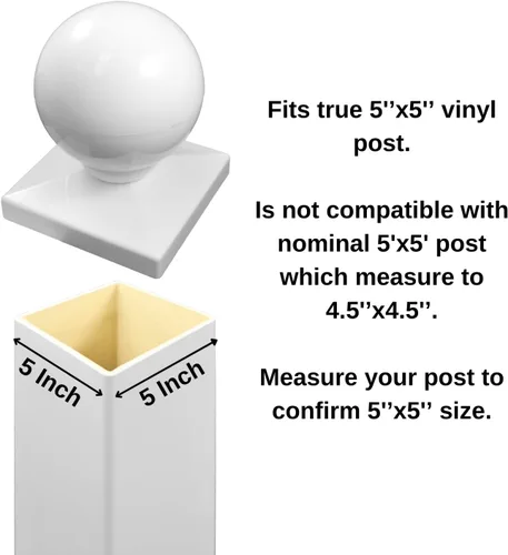 Miniatura 6 de Weatherables Tapa de poste de 5 x 5 – Cubierta de vinilo resistente a la intemperie para exteriores para una durabilidad duradera y fácil