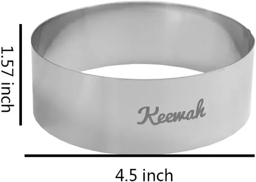 Miniatura 2 de Keewah Anillo de hamburguesa grande de 4.5 pulgadas, 6 piezas, acero inoxidable