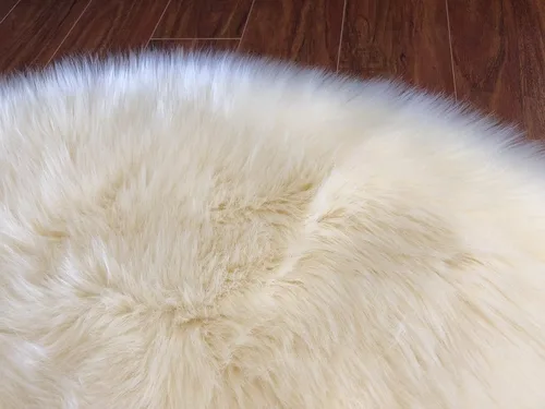 Miniatura 8 de LAMBZY Alfombra sintética de piel de oveja auténtica, con textura inferior gruesa, fuerte, fácil de lavar, resistente a las manchas, perfecta