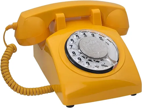 Miniatura 3 de Teléfono antiguo, teléfono fijo de esfera giratoria retro para oficina en casa, hotel, teléfono vintage básico de una sola línea de los años 80