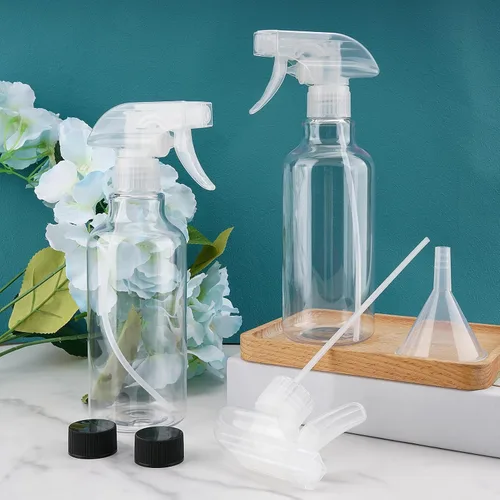 Miniatura 2 de Botellas de plástico Hethyo, botellas de spray vacías 16.9oz/500ml, paquete de 2 botellas de pulverización resistentes, botella de agua