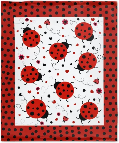 Miniatura 10 de Manta de franela de mariquita para regalo, ultra suave y acogedora, manta de forro polar ligera y mullida, manta de felpa cálida para sofá, cama, 30