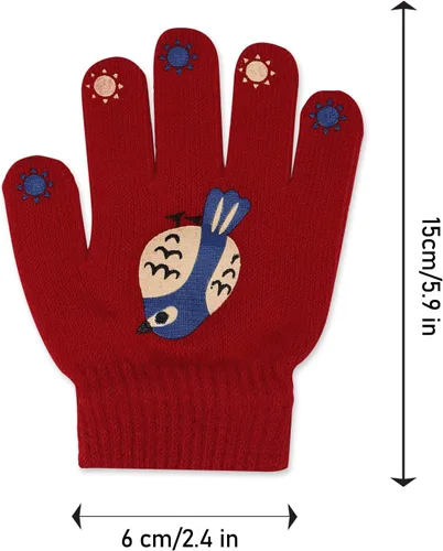 Miniatura 49 de Hicdaw 6 pares de guantes de invierno para niños, guantes de punto elásticos y cálidos para niños o niñas