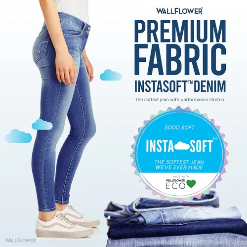 Miniatura 6 de WallFlower Jeans ultra ajustados Insta Soft Juniors de tiro medio para mujer (estándar y extragrande)