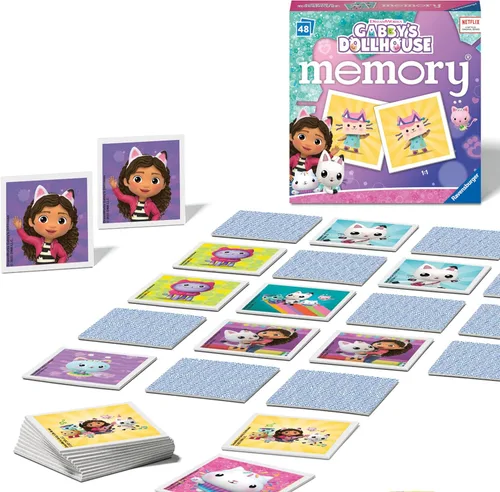 Ravensburger Gabbys - Juguetes de casa de muñecas – Mini juego educativo de memoria para niños a partir de 3 años – Pares de fotos a juego