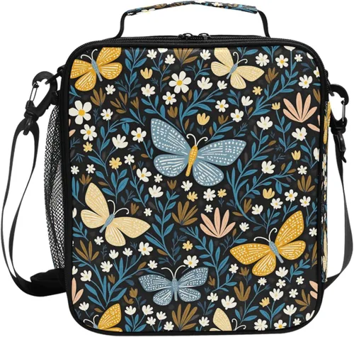 Miniatura 19 de MNSRUU Bolsas de almuerzo para niños y niñas, Doodle Kawaii Conejo, reutilizable, aislada, kit de bolsa térmica para comidas, bolsa organizadora