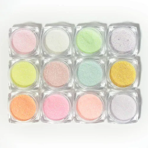 12 botellas de uñas con purpurina de azúcar en polvo holográfico brillante de azúcar para uñas, decoración de uñas, manualidades