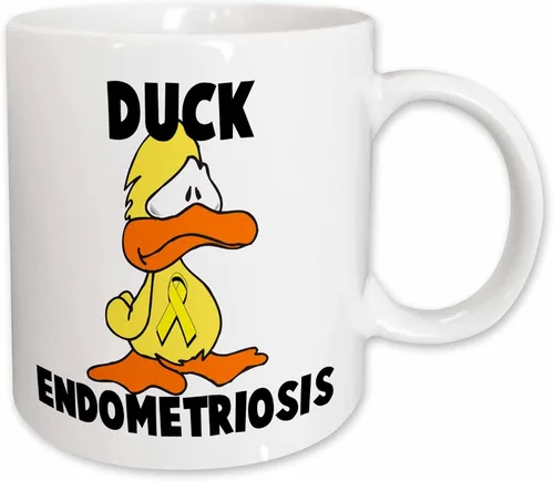 Miniatura 14 de 3dRose Duck Endometriosis Awareness Ribbon Cause Design 15oz Two-Tone Black Mug