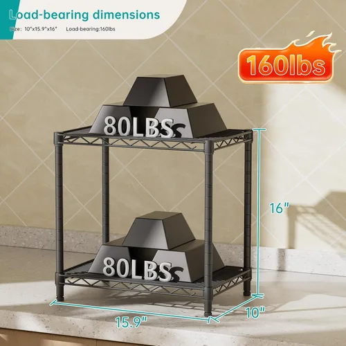 Miniatura 3 de SINGAYE Estantería de alambre para armario: unidad de metal ajustable para organización de lavandería, baño, cocina, hogar, almacenamiento