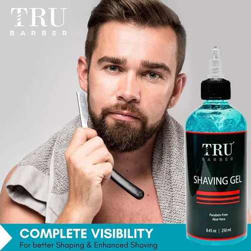 Miniatura 3 de TRU BARBER Gel de afeitar para hombres, afeitado recto, bordes perfectos y afeitado suave
