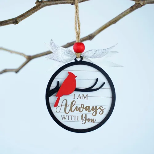 Miniatura 3 de Adornos con texto en inglés "I Am Always with You", adorno de Navidad conmemorativo, regalos de condolencias por la pérdida de un ser querido