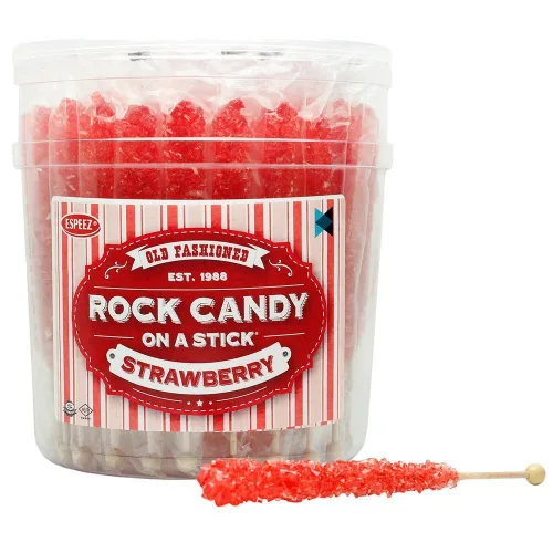 Miniatura 43 de Palitos de caramelo de roca extragrandes: 12 paletas de cereza rosa – envueltas individualmente – Palitos de caramelo de roca de cristal